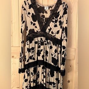 Mid length V neck dress